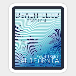 tropical California beach club palm trees Sticker